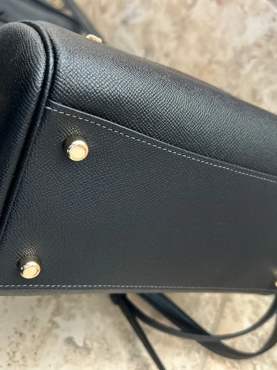 AUTHENTIC COACH ROWAN LEATHER SATCHEL ELBOW BAG PURSE CH282 BLACK - Picture 5 of 7